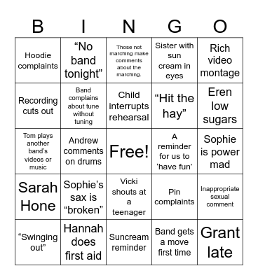 Spring Training 2k25 Bingo Card