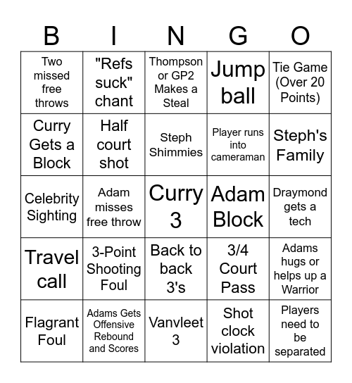 Game 7 Bingo Card