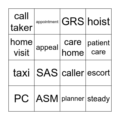 Control Room Bingo Card