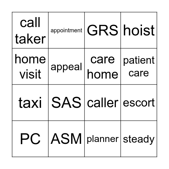 Control Room Bingo Card