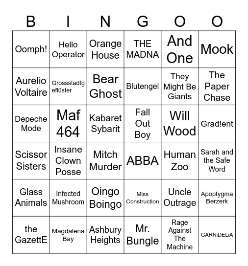 :-) Bingo Card