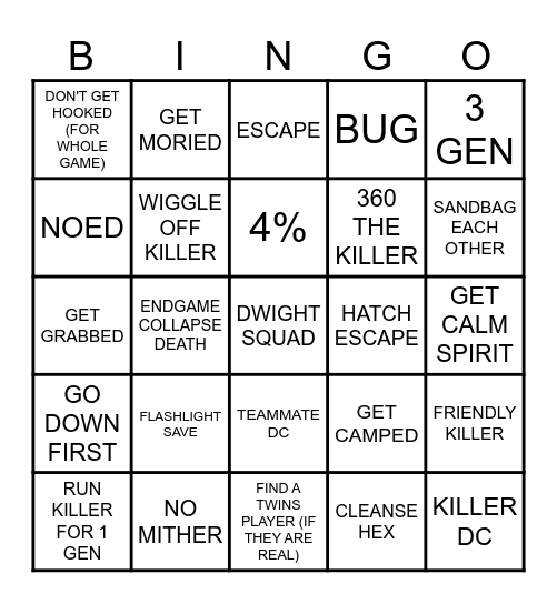SURVIVOR BINGO Card
