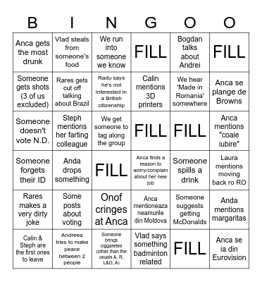 Voting Day Bingo Card