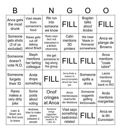 Voting Day Bingo Card