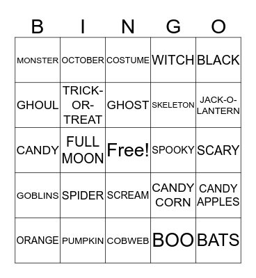 HALLOWEEN BINGO Card