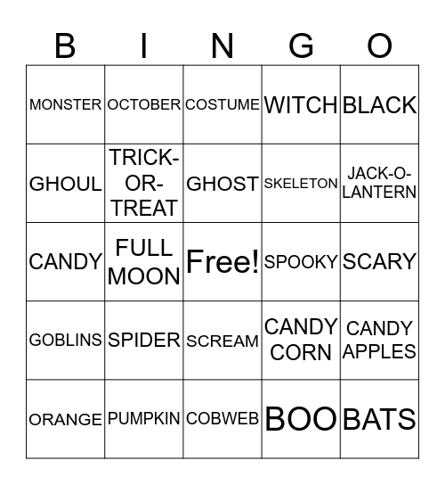 HALLOWEEN BINGO Card