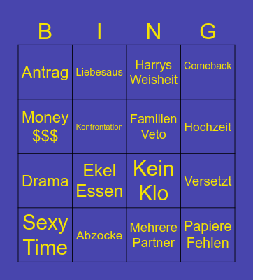 Amore Bingo Card