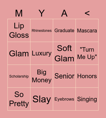 Beauty Bingo Card