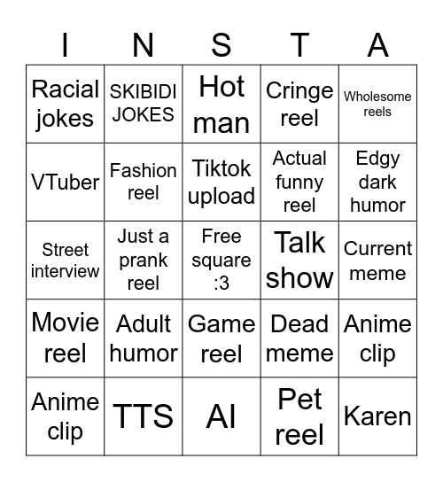 Ookamin's Bingo Card