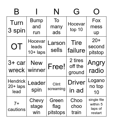 Texas bingo Card