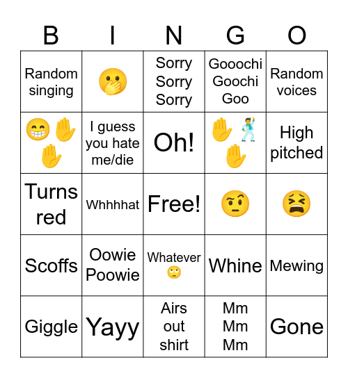Arlo Bingo Card