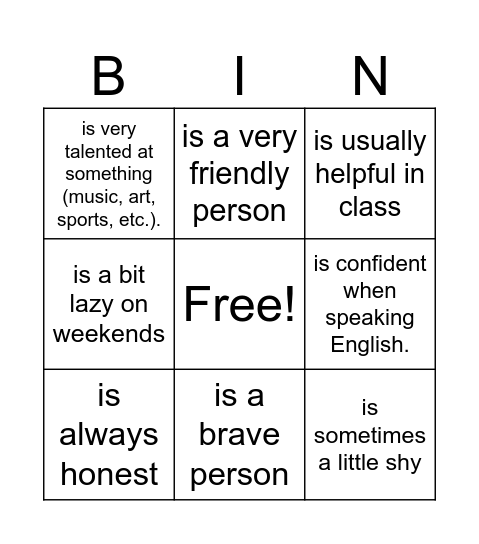 Find someone who ...? Bingo Card