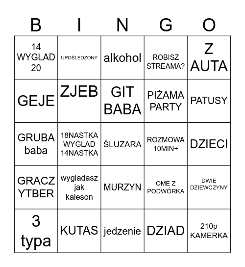 BINGO OME Bingo Card
