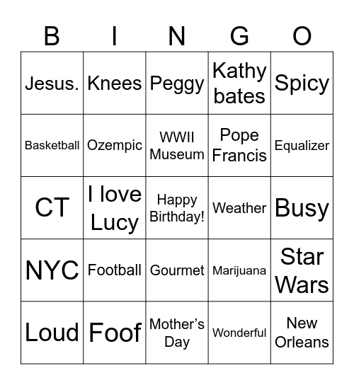 Happy 38th Birthday Kathryn Bingo Card