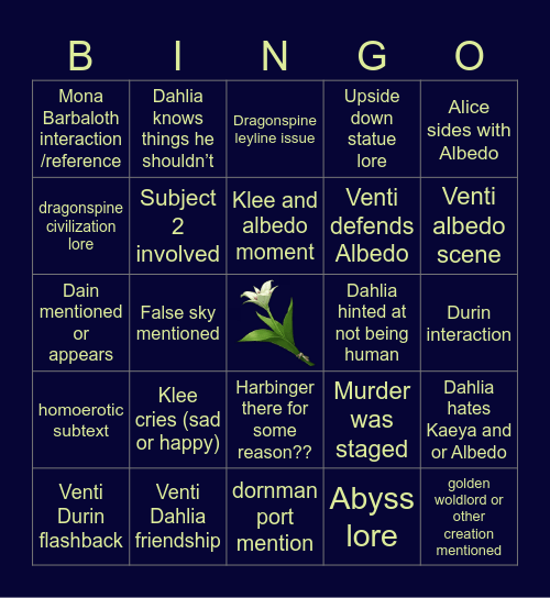 5.6 Archon Quest Bingo Card