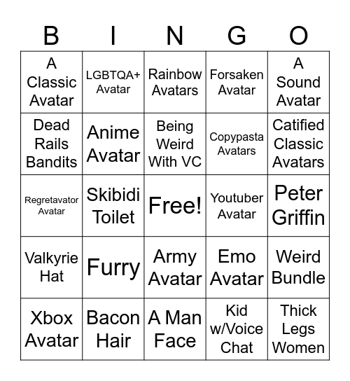 Natural Disaster Survival Bingo Card