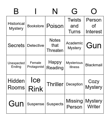 Mystery Book Bingo Card