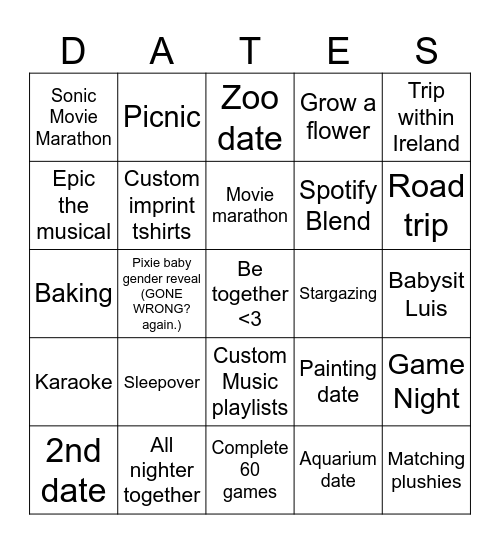 Caul bingo card for other half of year Bingo Card