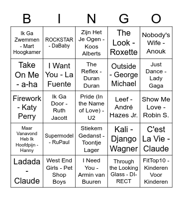 Dolfijn Muziek Bingo Kwis Bingo Card