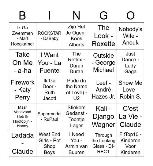Dolfijn Muziek Bingo Kwis Bingo Card