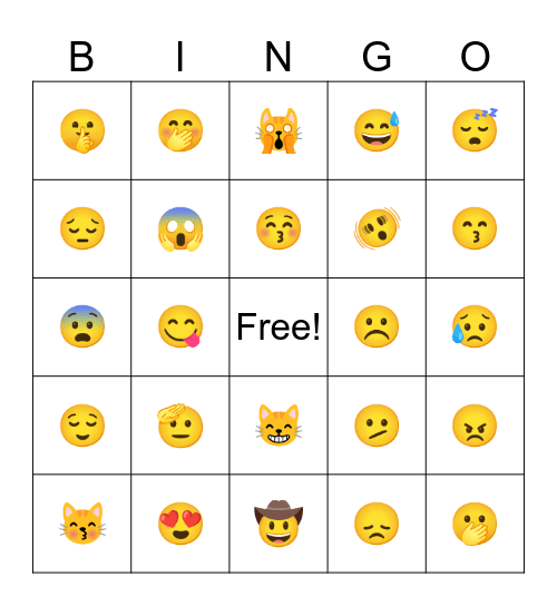 Emoji Bingo Card