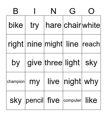 List 9 Bingo Card