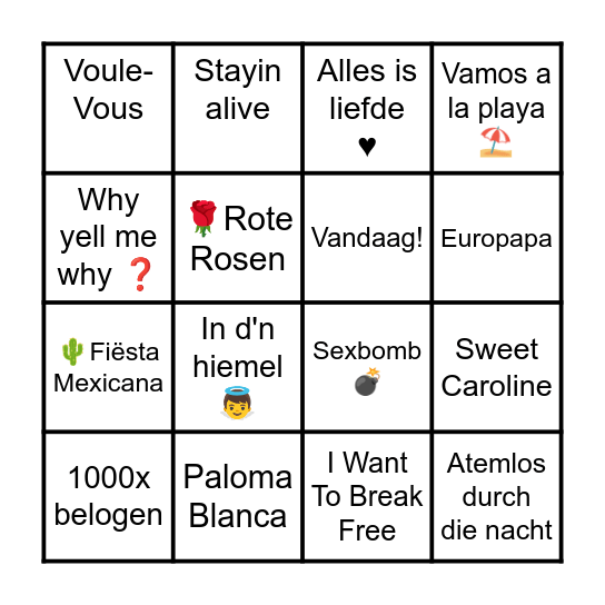 🎶 Bilstein Bingo 🎶 Bingo Card