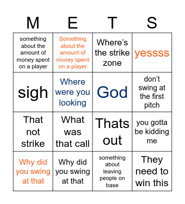 Dad Bingo Card