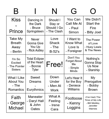 Singo Bingo Card
