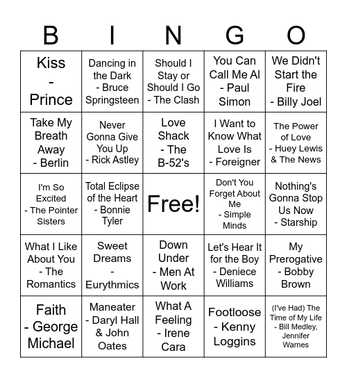 Singo Bingo Card