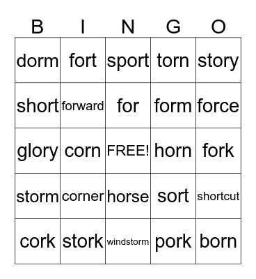 -or pattern bingo Card