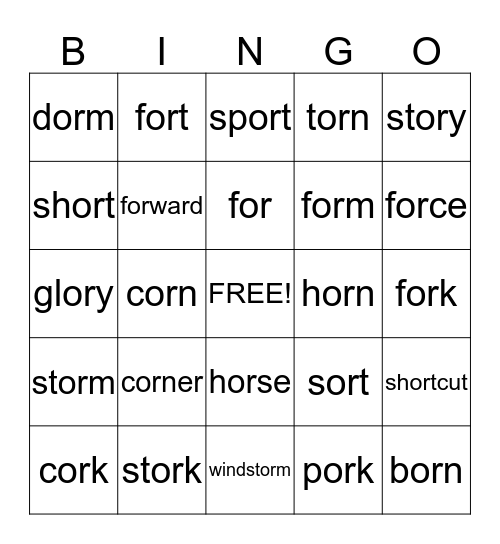 -or pattern bingo Card