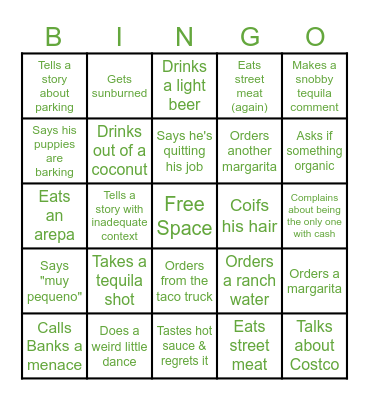 CAP'S 30th BIRTHDAY STREET FAIR CRAWL Bingo Card