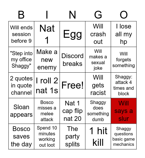 Fallout bingo Card