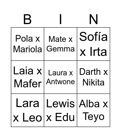 Bingo Gandía Bingo Card