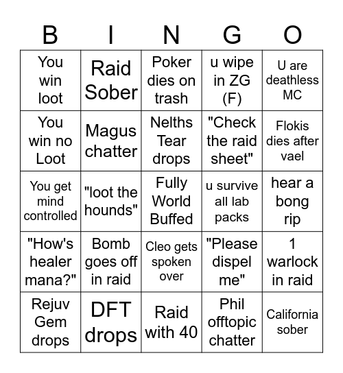 Vintage Bingo Card
