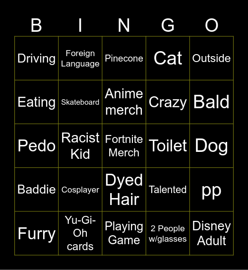 Omegle Bingo Card
