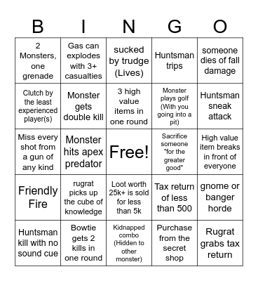 Repo Bingo Card