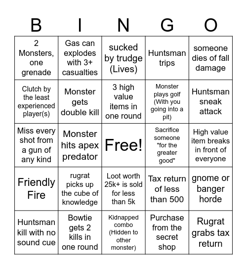 Repo Bingo Card