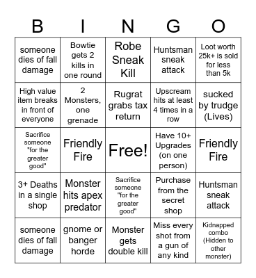 Repo Bingo Card