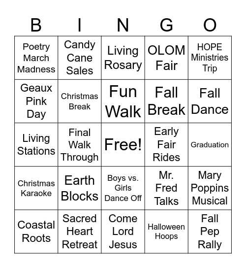 PEACE OUT CLASS OF 2025 Bingo Card