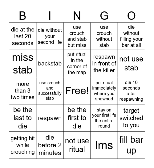 Two Time Bingo Card