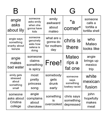 Cinco de Mayonnaise Bingo Card