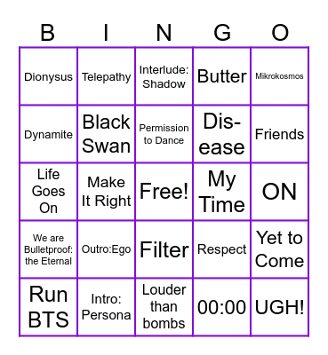 Round 3 Bingo Card