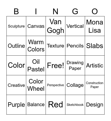 Artist Bingo Card