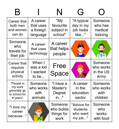 Career Day Bingo Card
