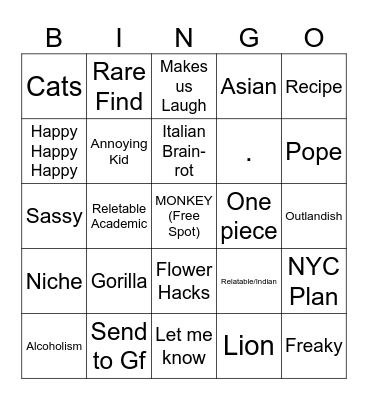 5/4/2025 Bingo Card