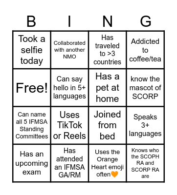 Heyy SCOPHeros! SCORPions! Bingo Card