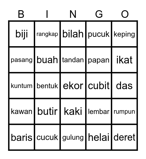 PENJODOH BILANGAN Bingo Card