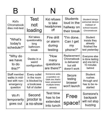 Testing Testing 123 Bingo Card